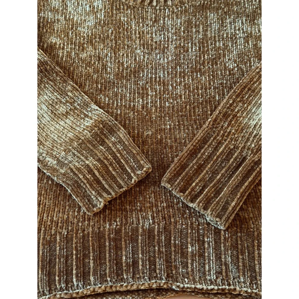 Philosophy Republic Clothing Chenille Boxy Sweater Gold Bronze Medium Cozycore